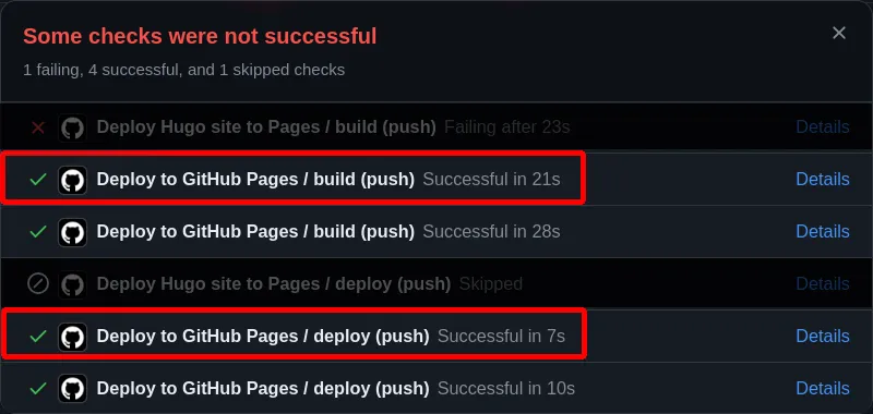 Accidental duplicate deployment steps highlighted in red